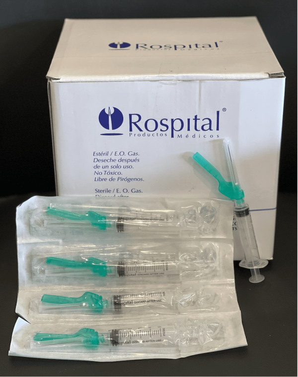 Safety Syringes Needle - 3 Part Sterile - Luer Lock - Blister Pack - Case of 1800 - Rospital Brand - 3 CC