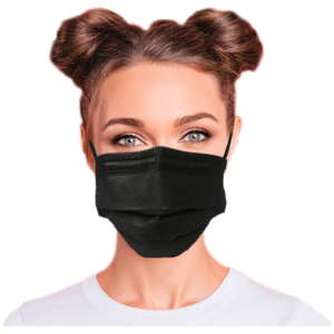 Black Ear Loop Masks Face Disposable Box 50 3 Ply - $9.95 per Box