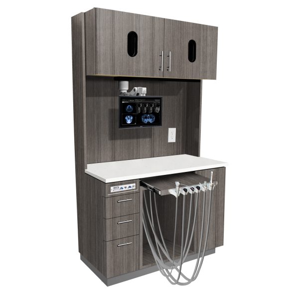 E - Series - 12 O' Clock Dental Cabinet - Portico Teak