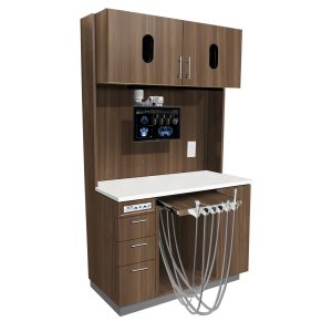 E - Series - 12 O' Clock Dental Cabinet - Pinnacle Walnut